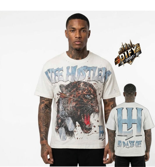 Life hustlers tee leopard(white)
