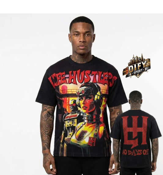 Life hustlers tee robots (black)