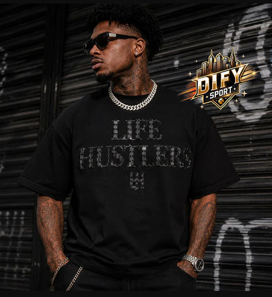 Life hustlers tee blacked out